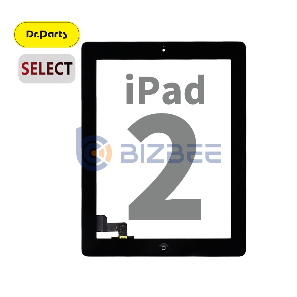 Dr.Parts Touch Digitizer Assembly With Tesa Tape For iPad 2 (A1395/A1396/A1397) (Select) (Black)