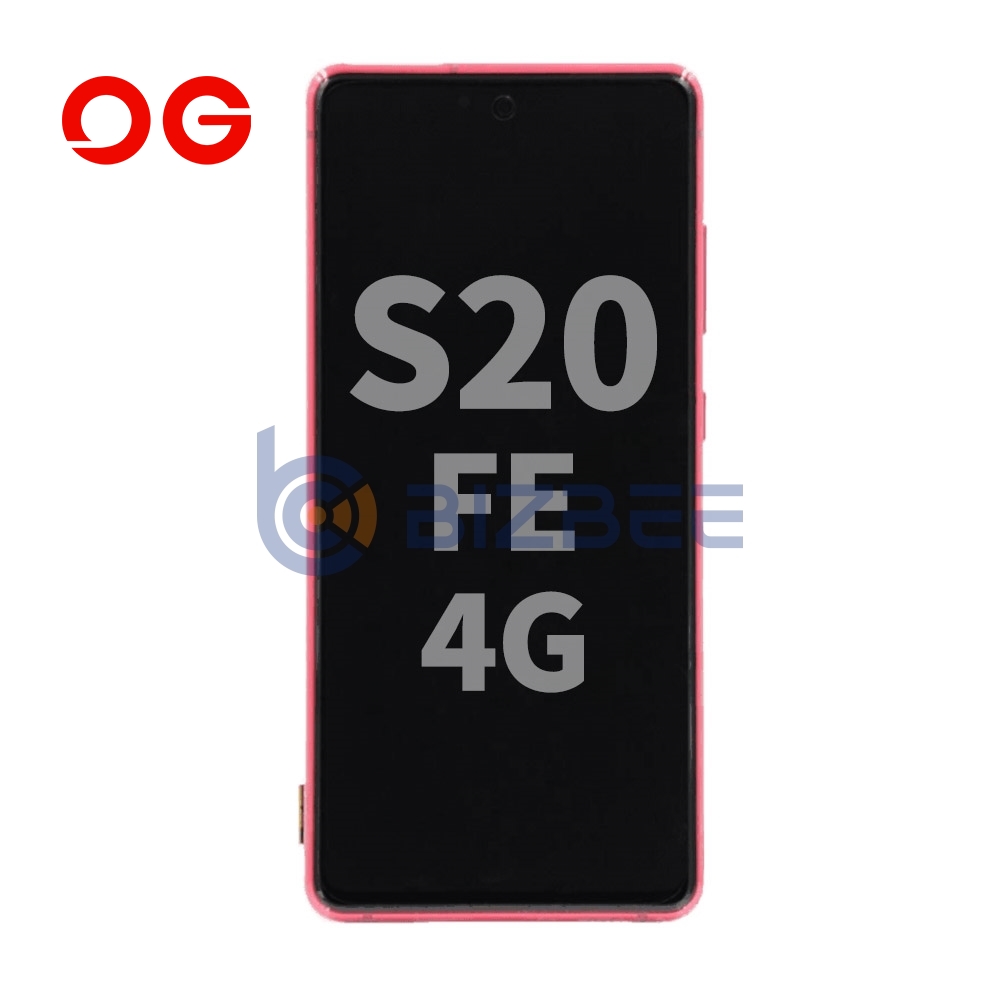 OG Display Assembly With Frame For Samsung S20 FE 4G (G780)/S20 FE 5G (G781) (Refurbished) (Cloud Red)