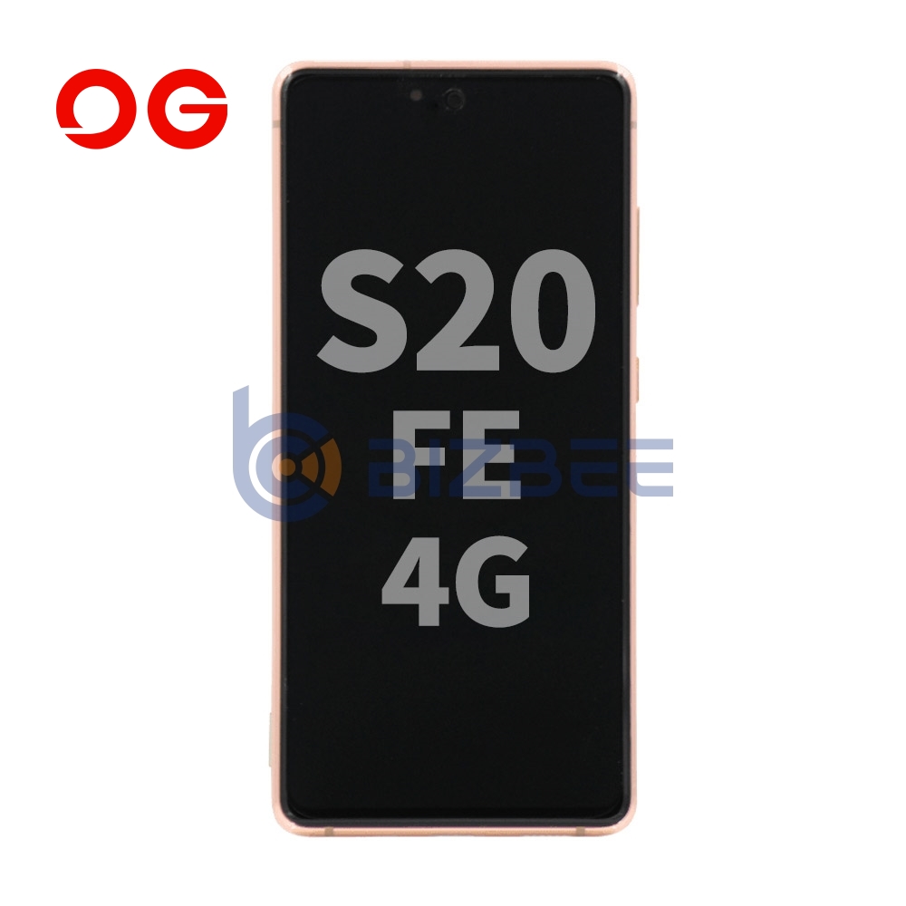 OG Display Assembly With Frame For Samsung S20 FE 4G (G780)/S20 FE 5G (G781) (Refurbished) (Cloud Orange)