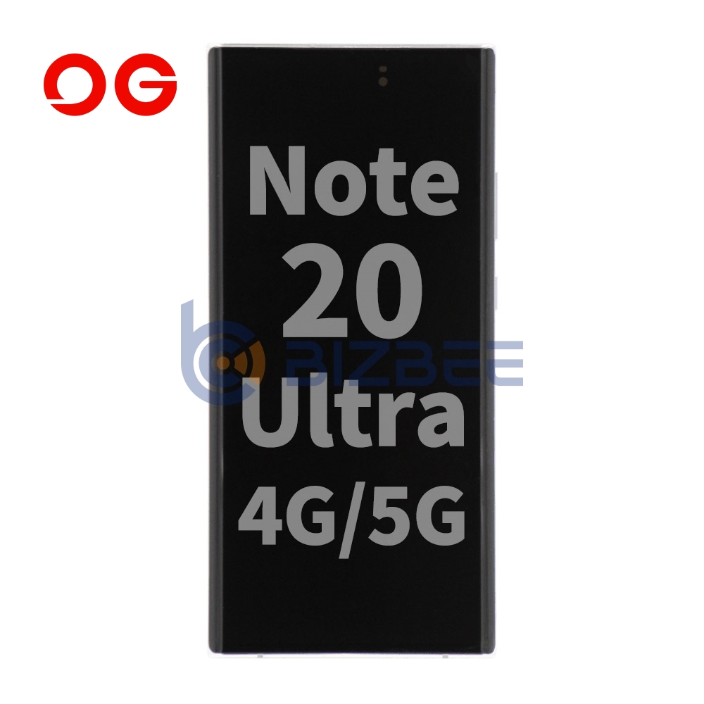OG Display Assembly With Frame For Samsung Note 20 Ultra 4G/5G (N985/N986) (Refurbished) (Mystic White)