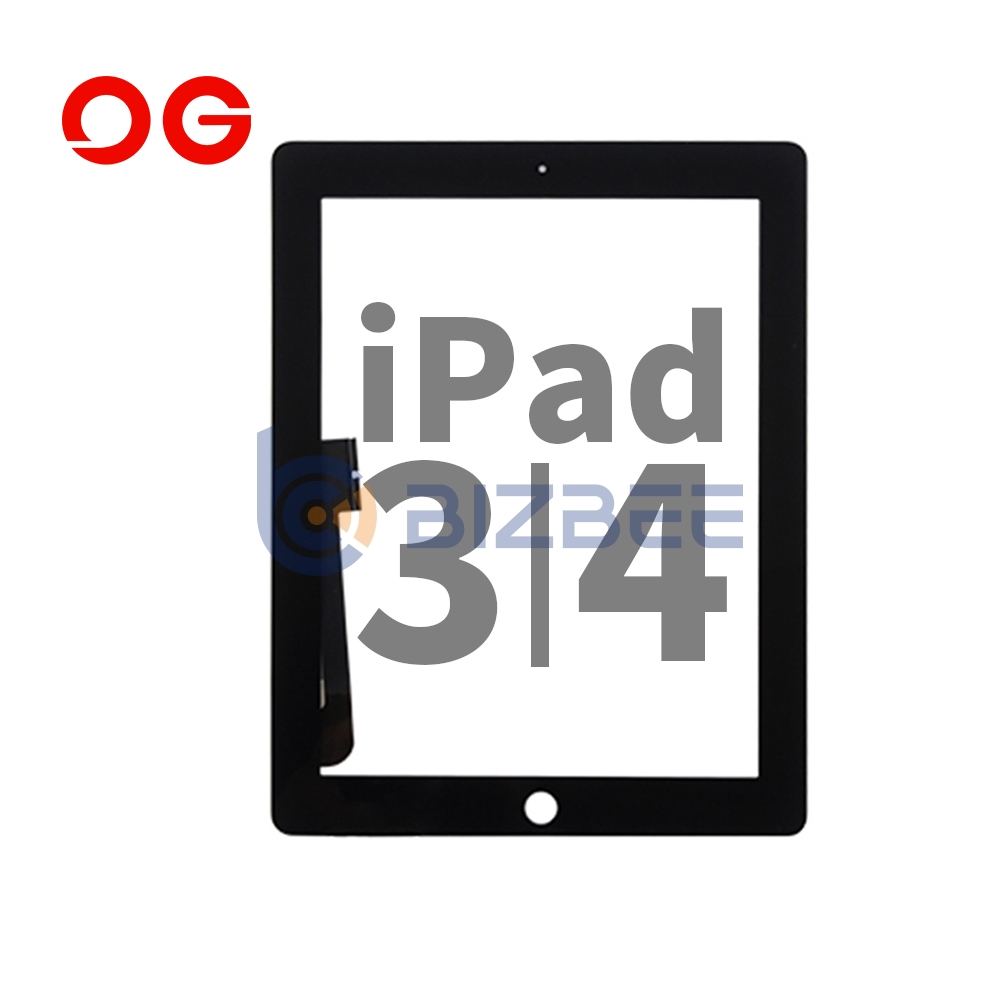 OG Touch Digitizer For iPad 3/4 (A1416/A1430/A1403/A1458/A1459/A1460) (OEM Material) (Black)