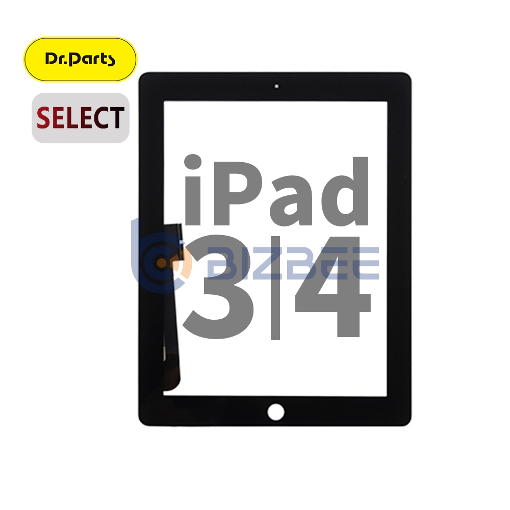 Dr.Parts Touch Digitizer For iPad 3/4 (A1416/A1430/A1403/A1458/A1459/A1460) (Select) (Black)