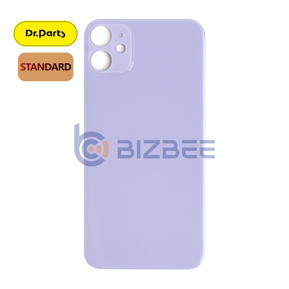 Dr.Parts Back Cover Glass With Big Camera Hole Without Adhesive And Logo For iPhone 11 (Standard) (Purple )