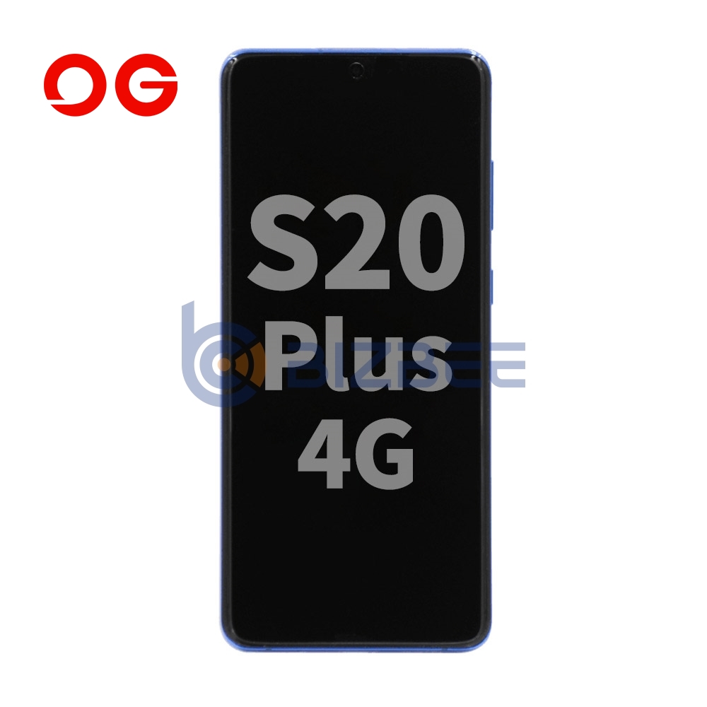 OG Display Assembly With Frame For Samsung S20 Plus 4G (G985)/S20 Plus 5G (G986) (Refurbished) (Aura Blue)