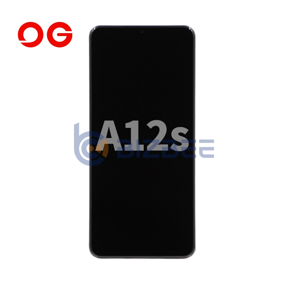 OG Display Assembly With Frame For Samsung A12S (A127) (Refurbished) (Black)