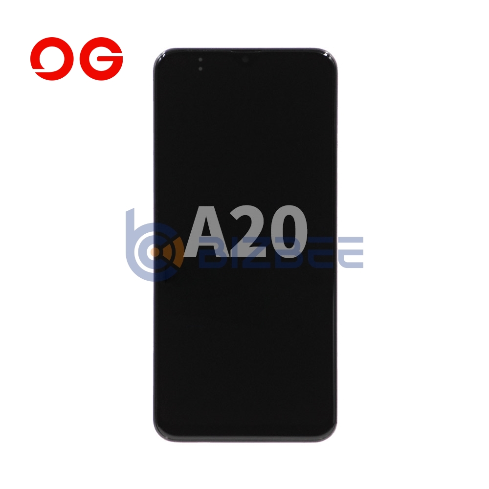 OG Display Assembly With Frame For Samsung A20 (A205) (Refurbished) (Black)