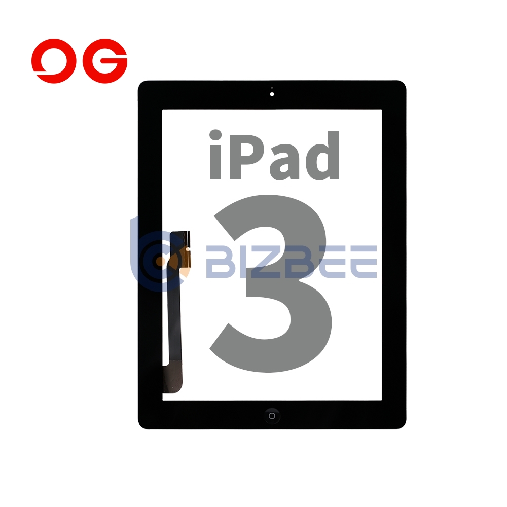 OG Touch Digitizer Assembly  With Tesa Tape For iPad 3 (A1416/A1430/A1403) (OEM Material) (Black)