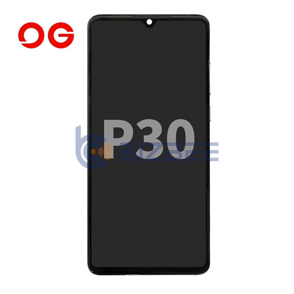 OG Display Assembly With Frame For Huawei P30 (OEM Material) (Black)