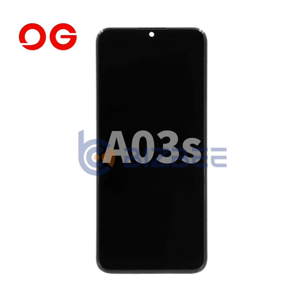 OG Display Assembly With Frame For Samsung A03S (A037) (N Version) (Refurbished) (Black)