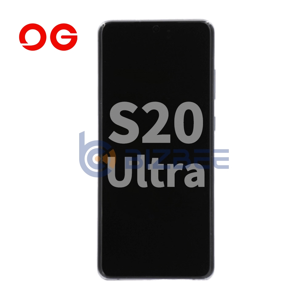 OG Display Assembly With Frame For Samsung S20 ultra (G988) (Refurbished) (Cosmic Black)