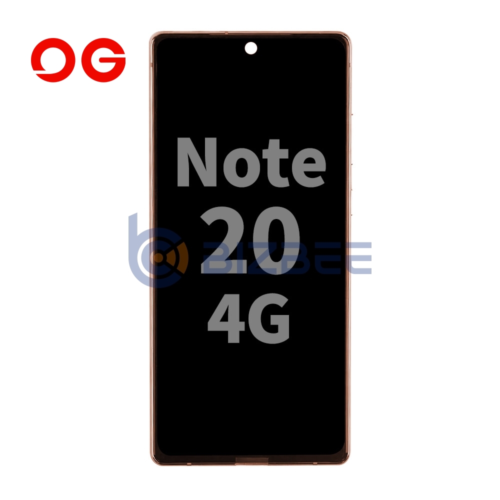 OG Display Assembly With Frame For Samsung Note 20 4G (N980)/Note 20 5G (N981) (Refurbished) (Mystic Gray)
