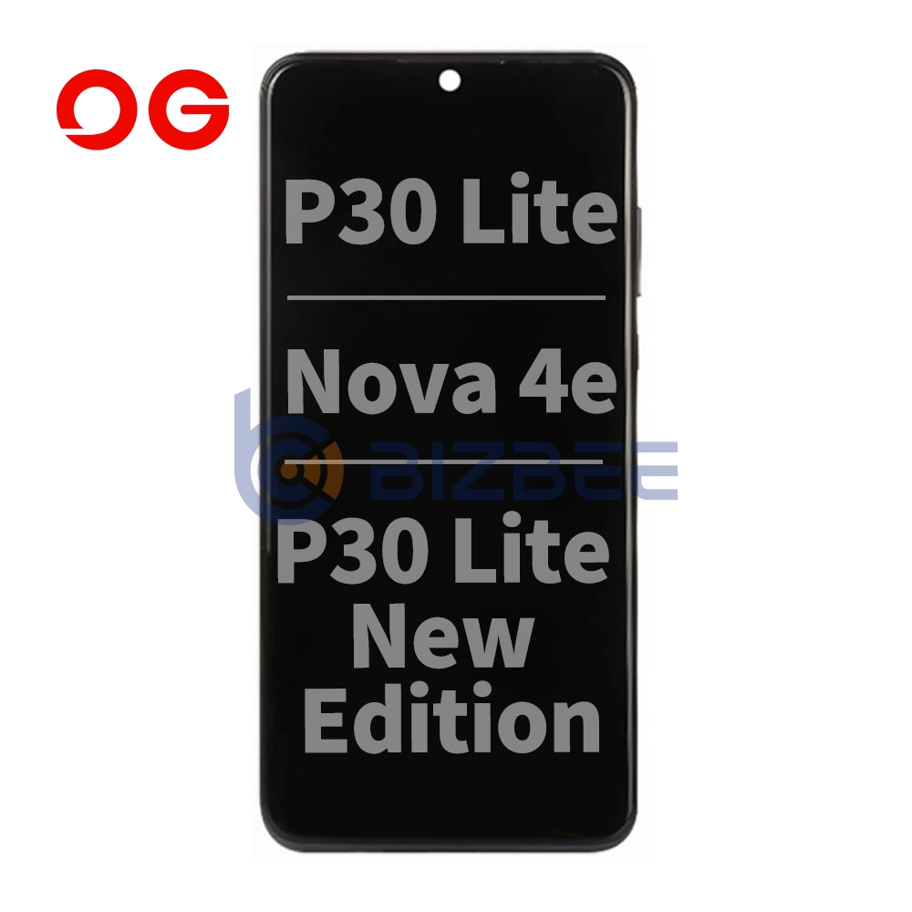OG Display Assembly With Frame For Huawei P30 Lite/Nova 4e/P30 Lite New Edition (Brand New OEM) (Rear Camera in 24MP) (Midnight Black)