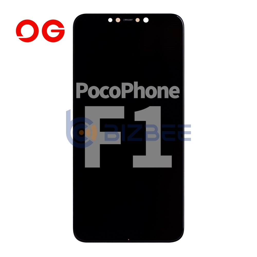 OG Display Assembly With Frame For Xiaomi PocoPhone F1 (OEM Material) (Graphite Black)