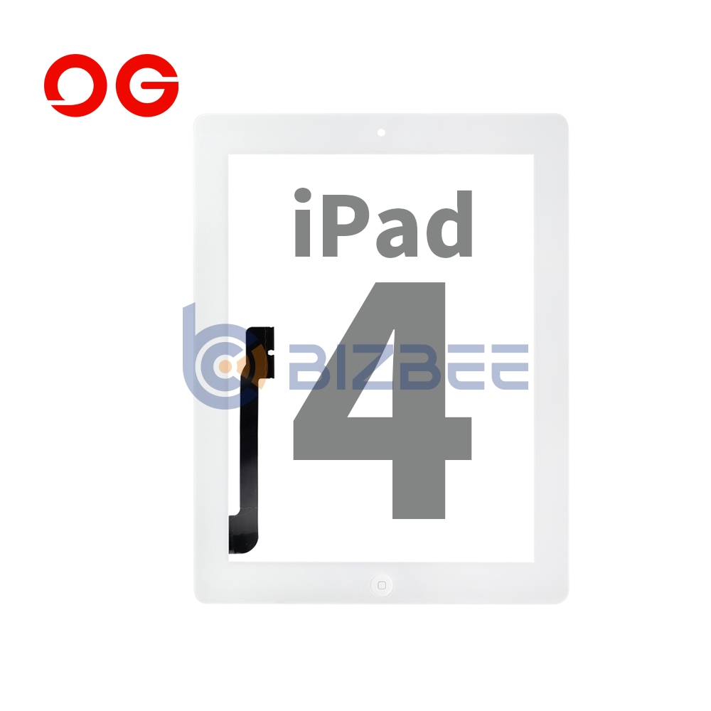 OG Touch Digitizer Assembly With Tesa Tape For iPad 4 (A1458/A1459/A1460) (OEM Material) (White)