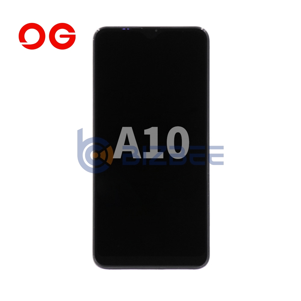 OG Display Assembly With Frame For Samsung A10 (A105) (Dual Card) (Refurbished) (Black)