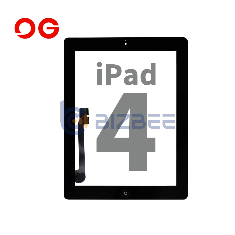 OG Touch Digitizer Assembly With Tesa Tape For iPad 4 (A1458/A1459/A1460) (OEM Material) (Black)