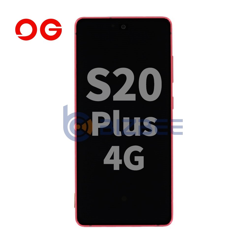 OG Display Assembly With Frame For Samsung S20 Plus 4G (G985)/S20 Plus 5G (G986) (Refurbished) (Aura Red)