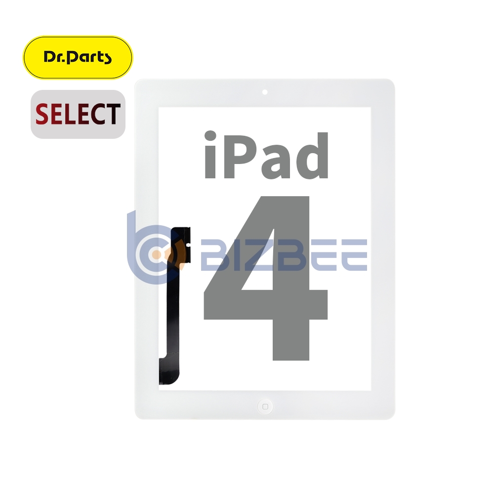 Dr.Parts Touch Digitizer Assembly With Tesa Tape For iPad 4 (A1458/A1459/A1460) (Select) (White)