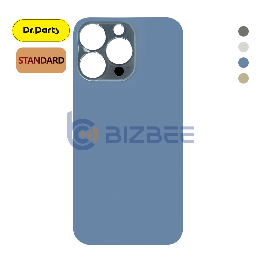Dr.Parts Back Cover Glass With Big Camera Hole Without Adhesive And Logo For iPhone 13 Pro (Standard) (Sierra Blue )